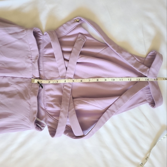 NWT DESSY DRESS HALTER MAXI DRESS WITH CRISS CROSS OPEN-BACK IN PALE PURPLE - Picture 8 of 10